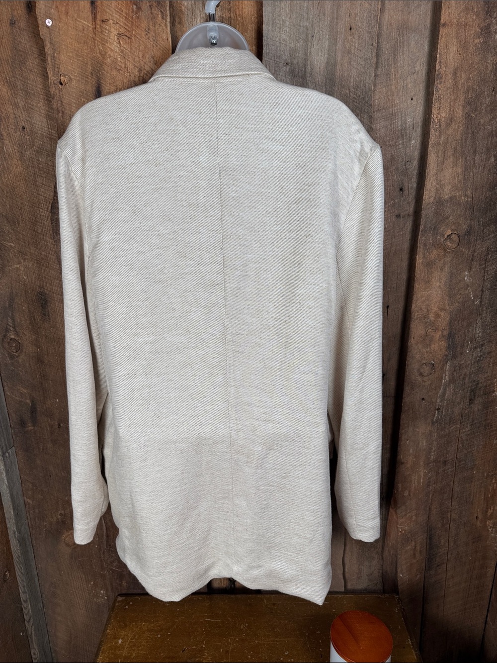 American Eagle Outfitters Cream Linen Blend Blazer - Picture 4 of 9
